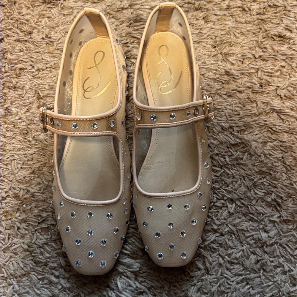 Sam Edelman Women's Michaela Gem Embellished Mesh Mary Jane Shoes Flats 7 - Picture 7 of 11